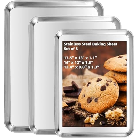 Nordic Ware Naturals 3 Piece Set - USA Made Aluminum Commercial Quality Sheet
