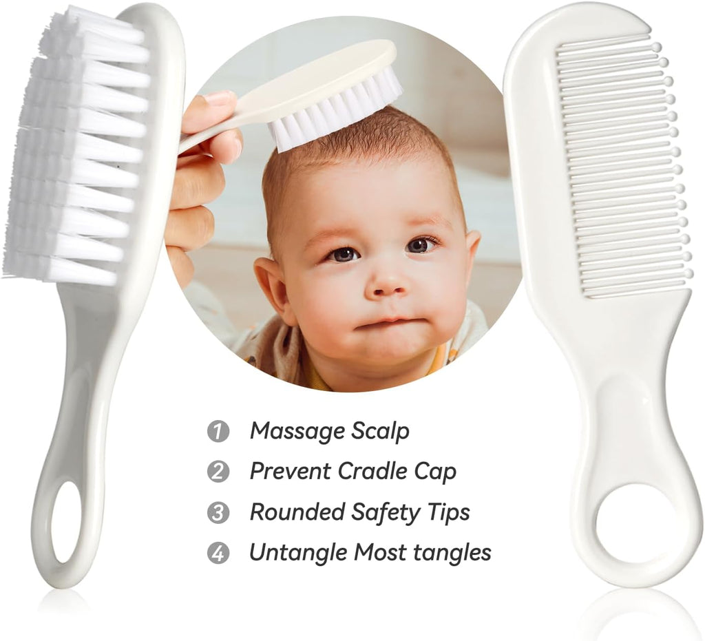 Baby Grooming Kit, Infant Safety Care Set with Hair Brush Comb Nail Clipper