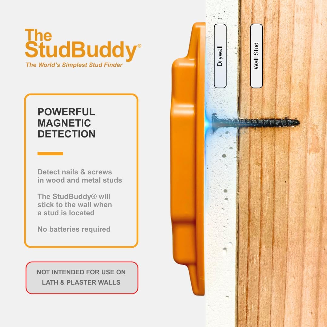 The Original StudBuddyå¨ Magnetic Stud Finder - Made in the USA - Easy to Use Stud Finder - No Batteries Required - Powerful Magnet Stud Finder - Stud Finder for Drywall and Wood