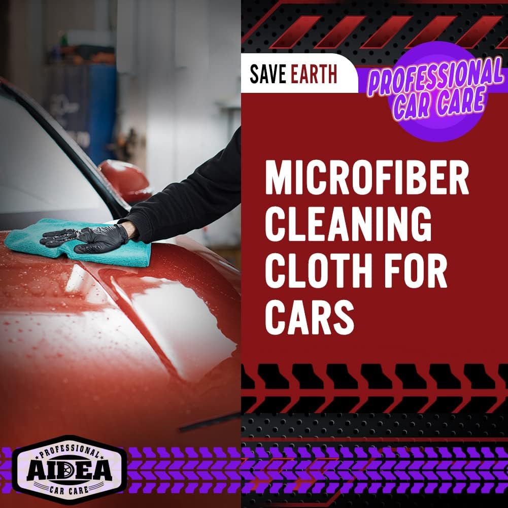 AIDEA Microfiber Cleaning Cloth, 50PK, Microfiber Towels for Cars, Premium Wash Cloths, Dusting Cloth Cleaning Rags, Absorbent Towels for SUVs, House, Kitchen, Window, Cleaning Supplies12ÌÑ12"