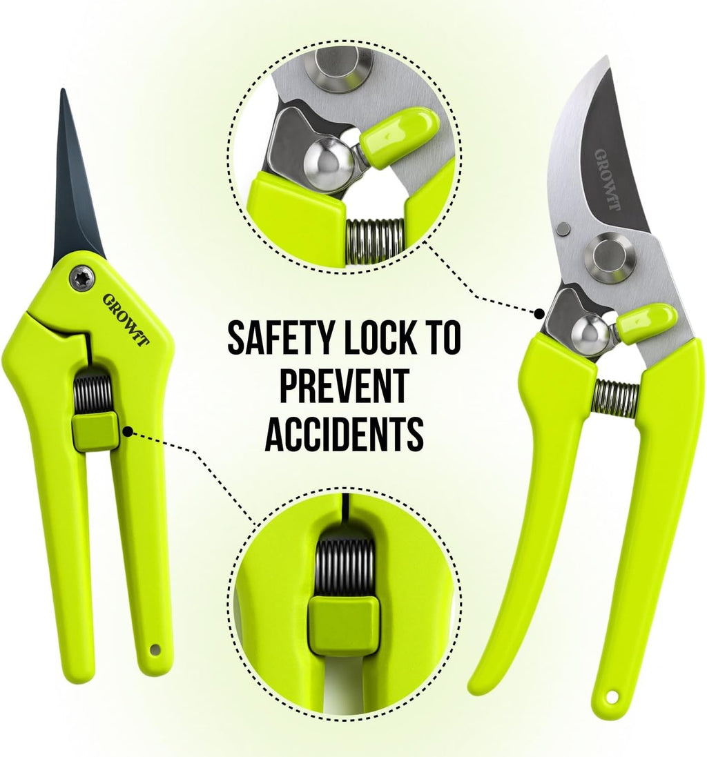 2-Pack Stainless Steel Gardening Scissors, Pruning Shears and Clippers for