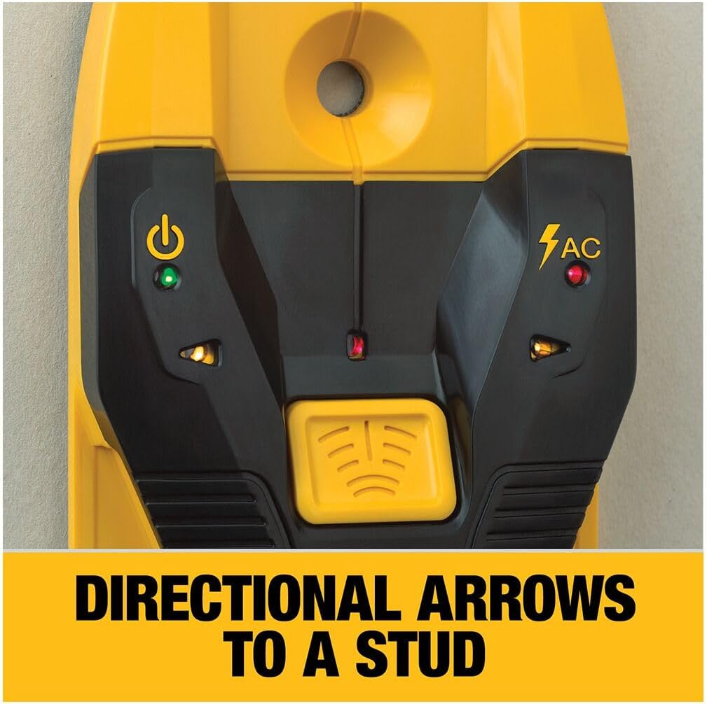 DEWALT Stud Finder, 3/4‰۝, Locate Framing Studs Efficiently with LED Arrows, Ideal for Wood and Metal, AAA Batteries Included (DW0100)
