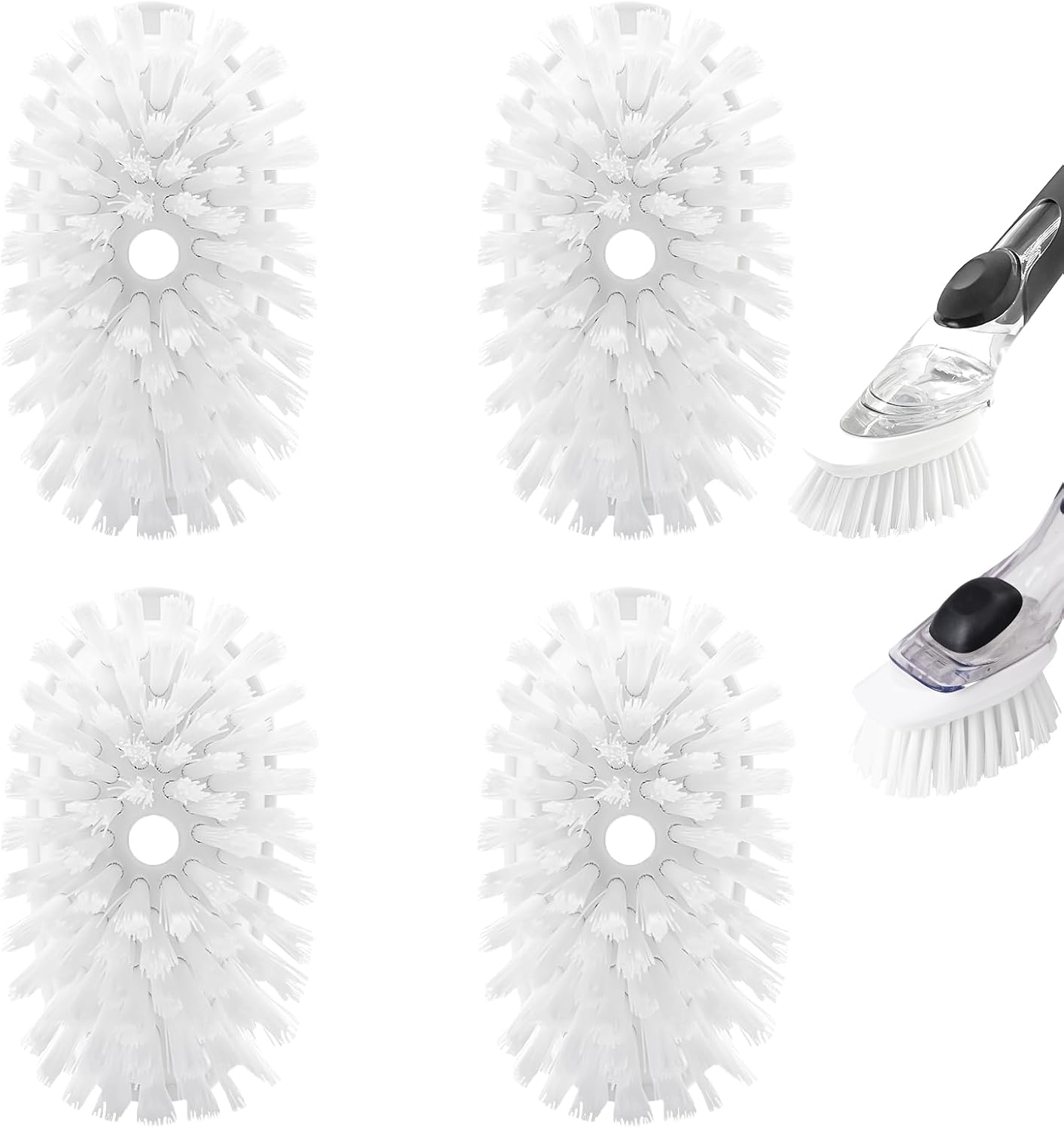 Brush Refills for OXO Dish Brush - 4 Pack Dish Brush Cleaning Soap Dispensing