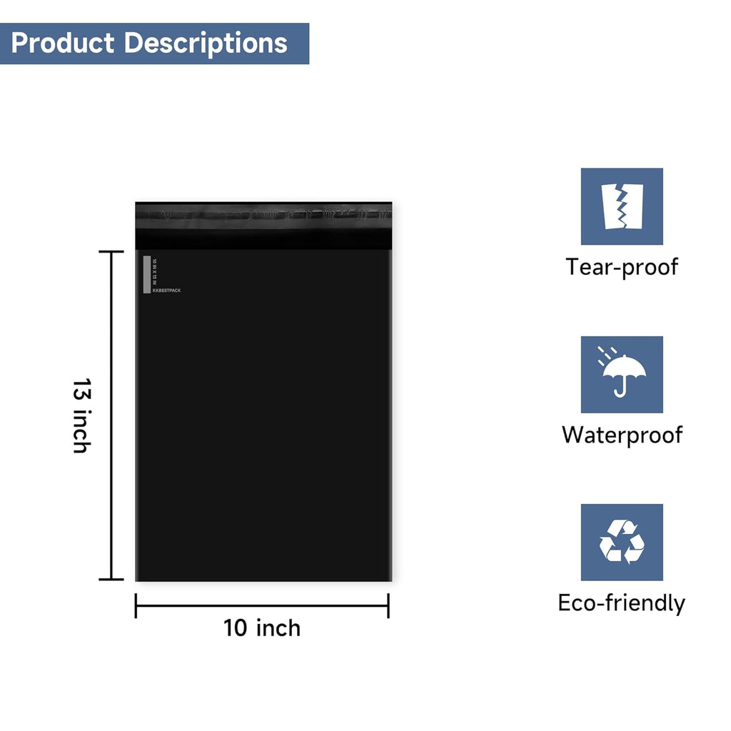 KKBESTPACK 100 Large Poly Mailers 10x13 Shipping Bags for Small Business ‰ÛÒ