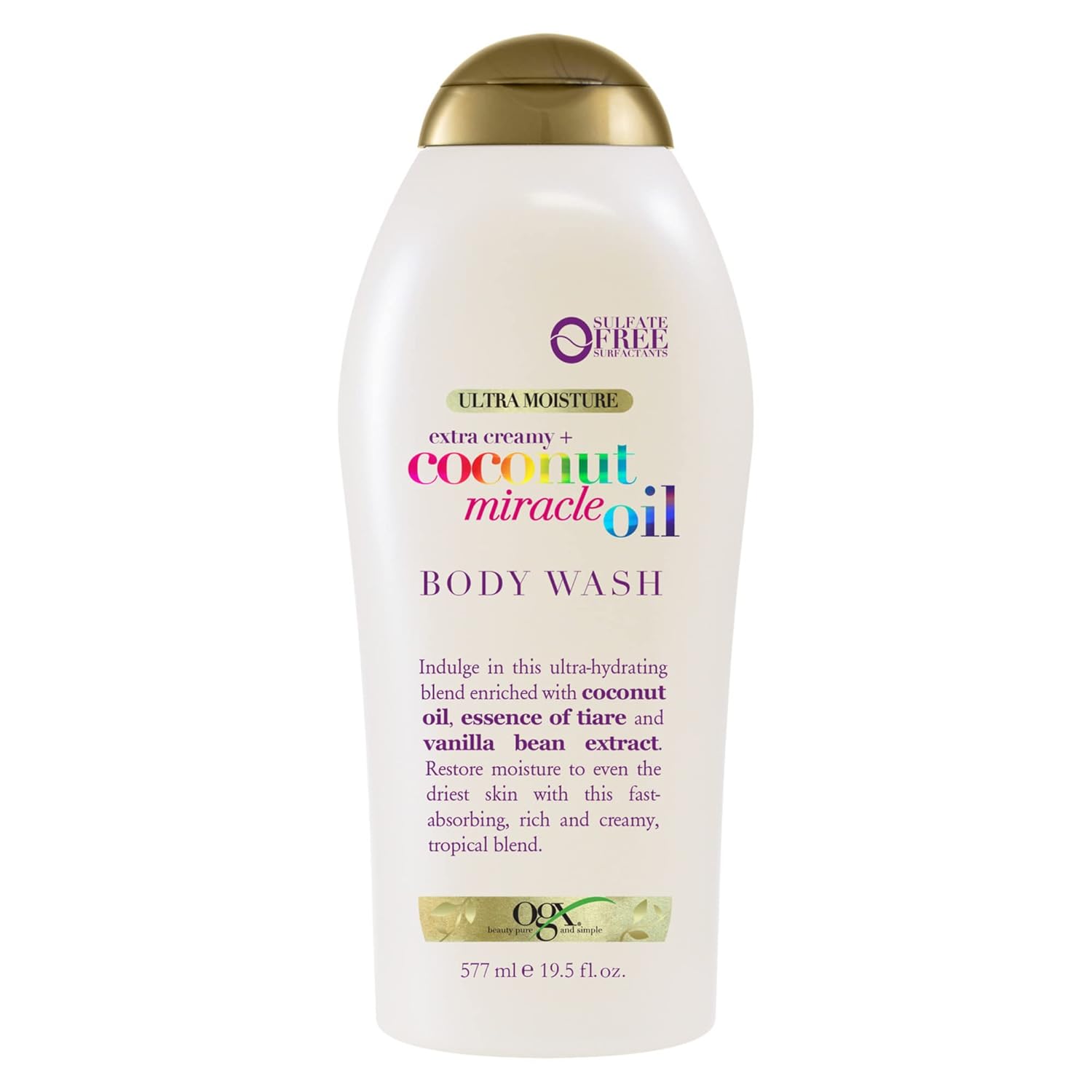 OGX Extra Creamy + Coconut Miracle Oil Ultra Moisture Body Wash, Rich Shower