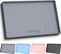 ukeetap Extra Thick Silicone Mat Waterproof with Raised Edge 19‰۝ x 12‰۝, BPA Free Non-Slip Dog & Cat Food Mat, Feeding Mat for Food and Water Bowls, Spill Proof Mat to Protect Floors, Gray