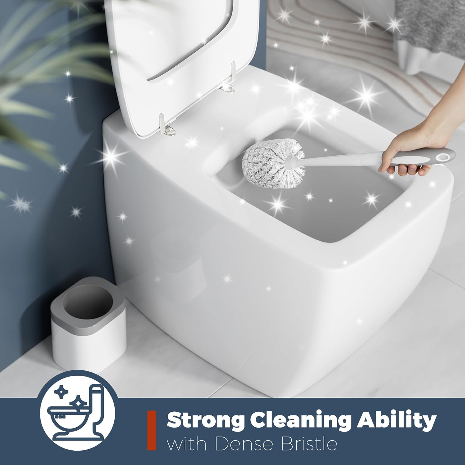 Holaloha Toilet Brush, 2 Pack Toilet Brush and Holder Set Bathroom