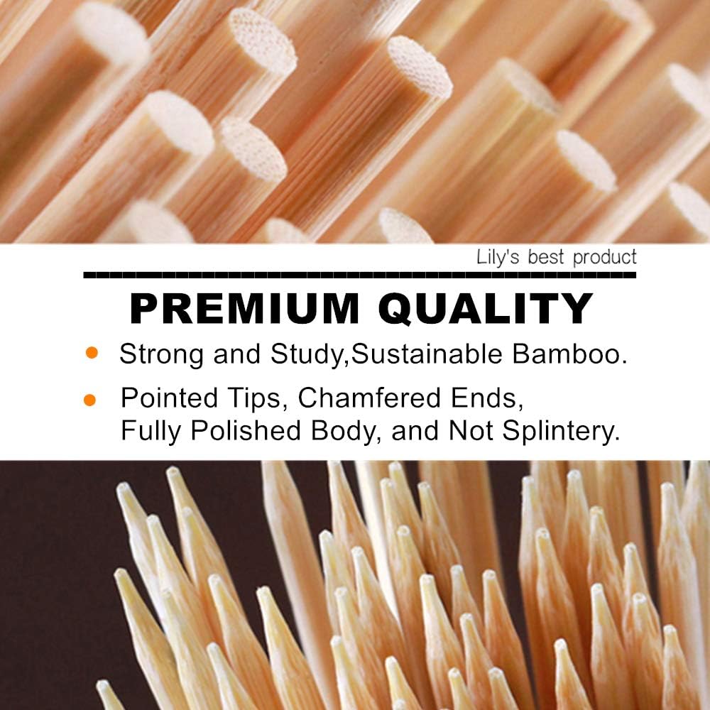 HOPELF 6" Natural Bamboo Skewers for