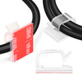 60 PCS XHF 5/8‰۝ Adhesive Cable Wire Clips Clear, Outdoor Christmas Light Clips, Cable Staples Cable Management Wire Organizer Cord Holder for Under Desk, Car, Wall, TV PC Ethernet Cable