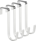 Mars-Rock Over the Door Hooks 4Pcs L=5.5" Fit 1 3/8" Door Steel with White