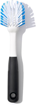 OXO Good Grips Dish Brush, Nylon Bristles with Built-in Scraper, Safe for