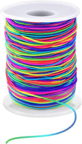 LUSTEMBER 1mm Stretchy Bracelet String, Sturdy Rainbow Elastic String Elastic