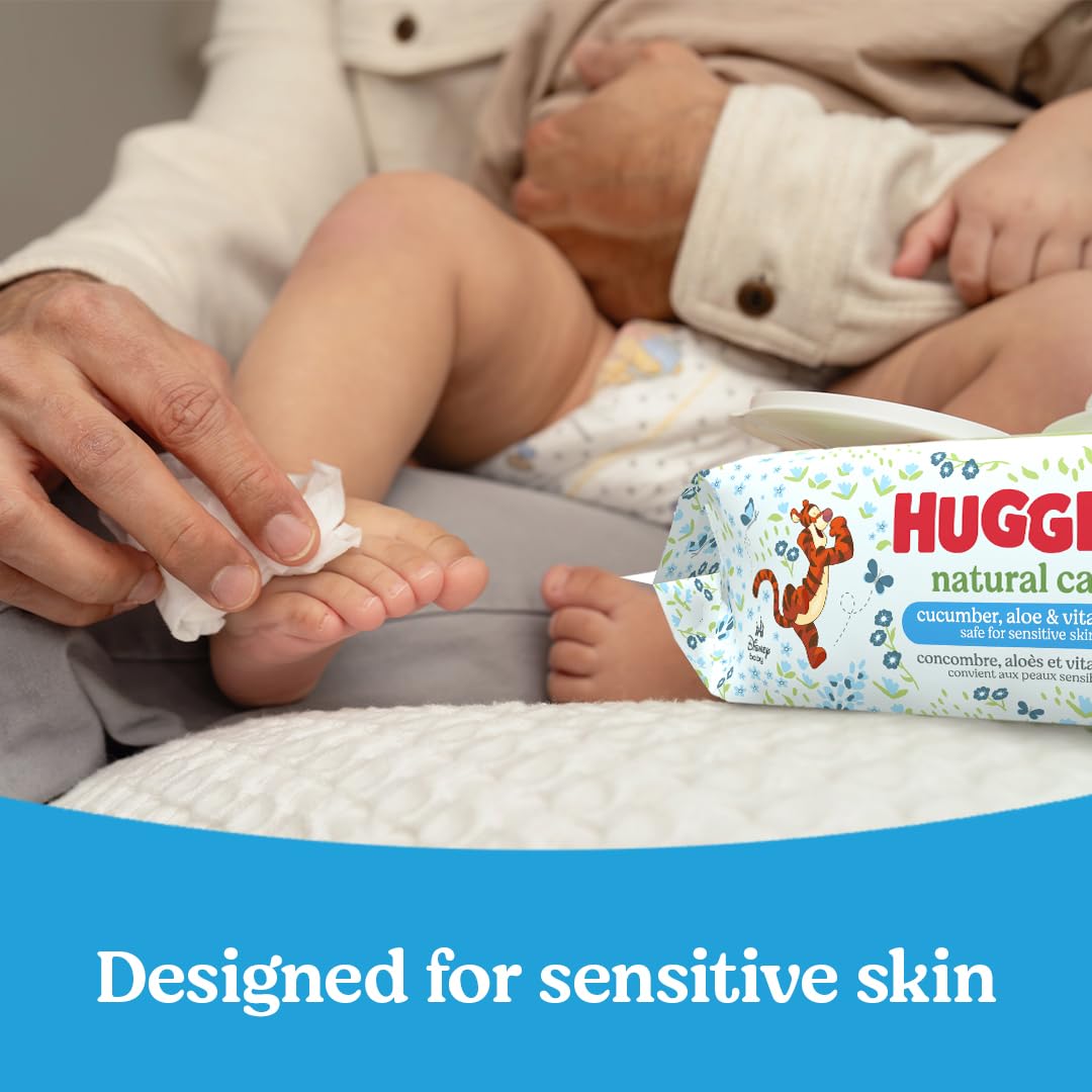 Huggies Natural Care Cucumber, Aloe and Vitamin E Baby Wipes, Hypoallergenic
