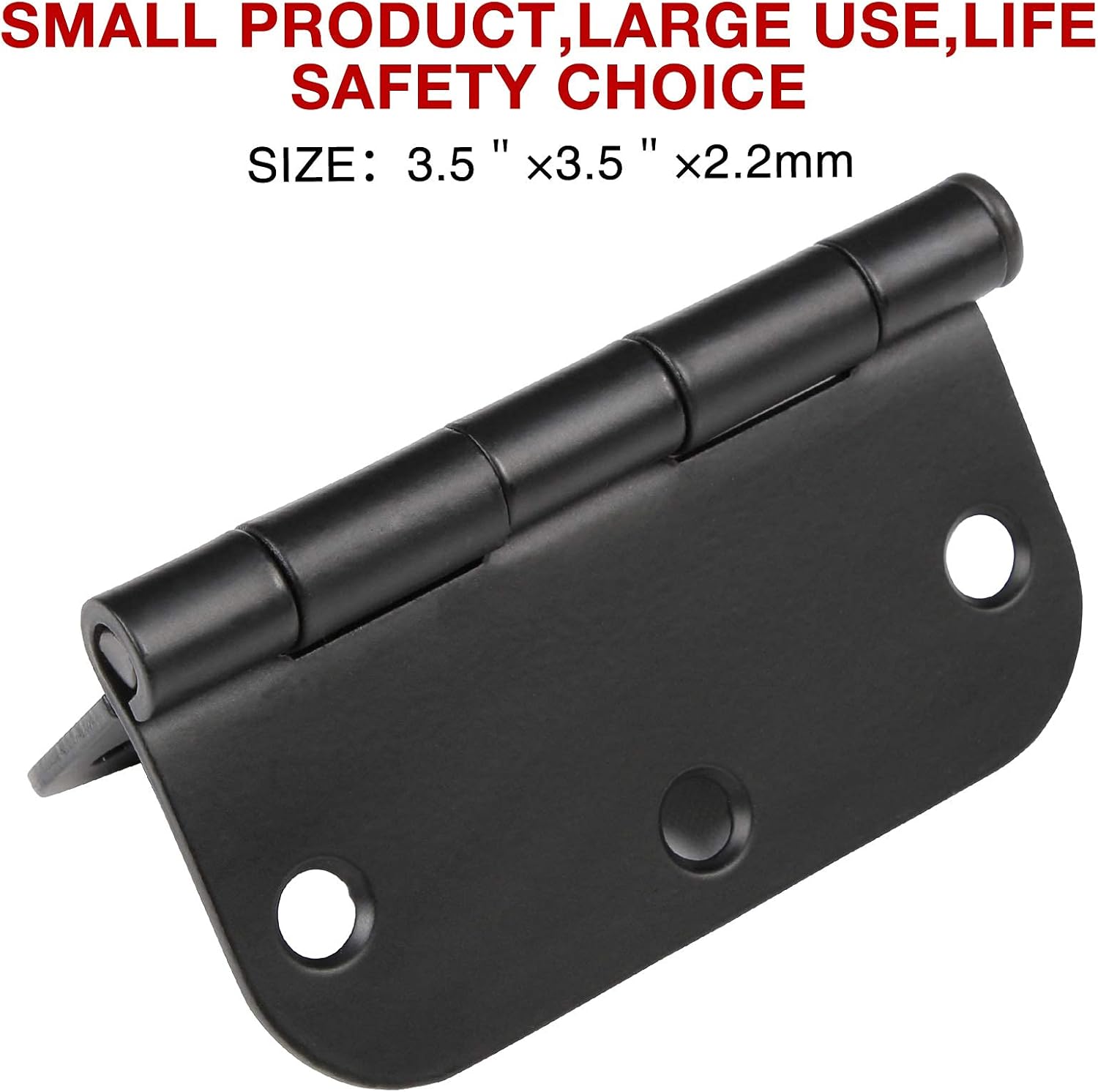 30 Pack Rounded Matte Black Door Hinges 3.5 Inch 5/8" Radius Interior 3 1/2" Flat Iron Bifold Residential Standard Bedroom Indoor for Doors 3 å?"Hardware Control H
