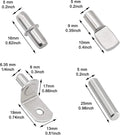 104Pcs Shelf Pins Kit,4 Styles Nickel Plated Shelf Support Pegs,Bookshelf