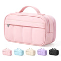 Sooez Pencil Case for Girls, Cute Large Capacity Pencil Pouch Pen Bag, Pink