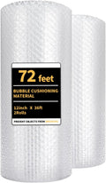 Bubble Cushioning Wrap 2 Pack 12 Inch x 72 ft Bubble Wrap for