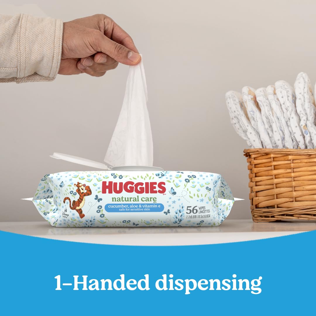 Huggies Natural Care Cucumber, Aloe and Vitamin E Baby Wipes, Hypoallergenic