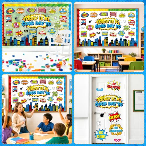 Hero Themed Mental Health Bulletin Board Set Motivational Classroom Decor