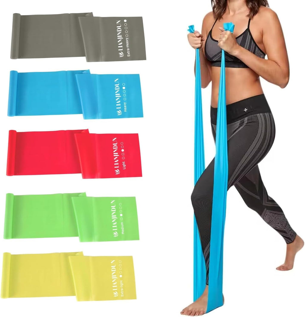 Lianjindun 5 Pcs Professional Resistance Bands. Latex-Free, Pilates Band