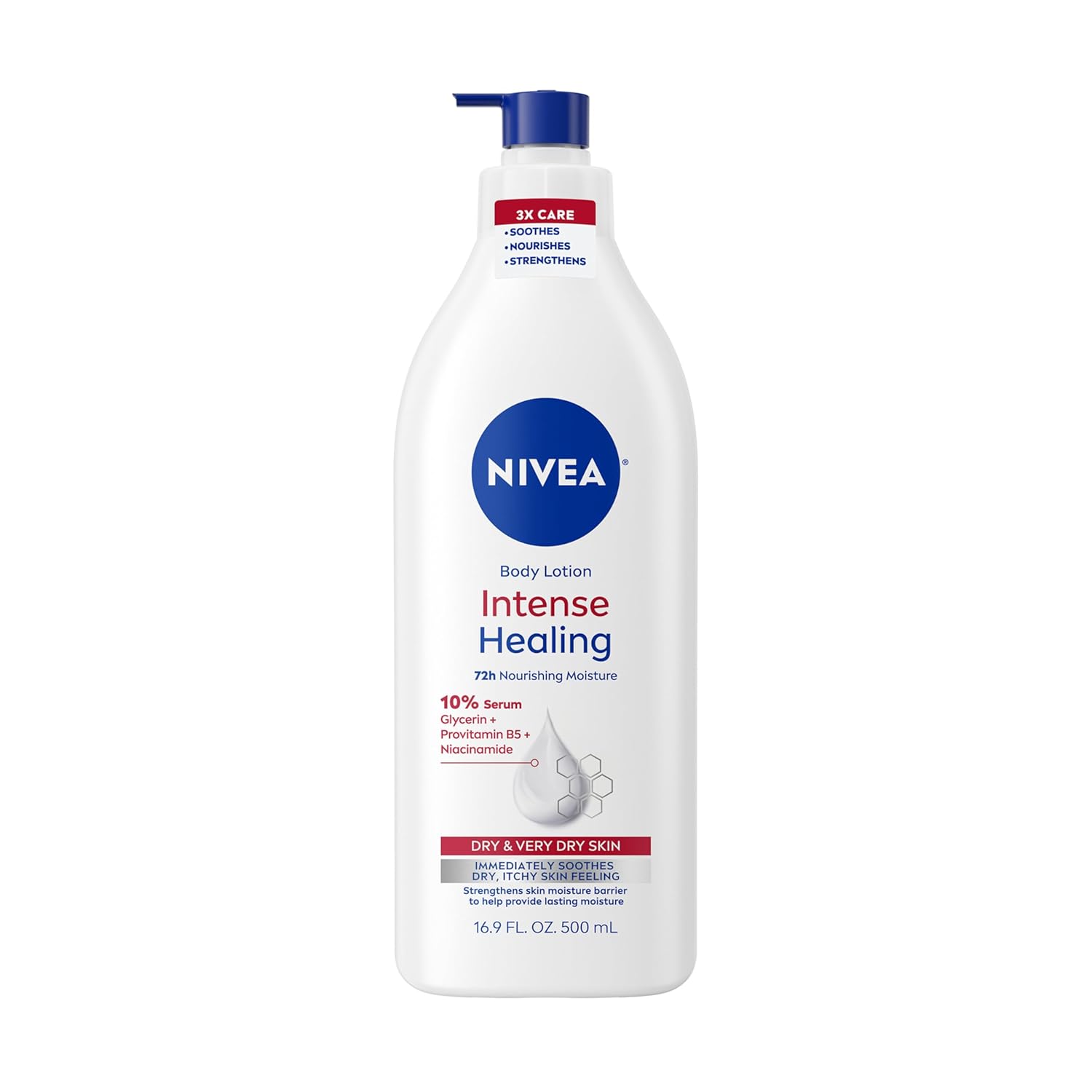 NIVEA Intense Healing Body Lotion for Very Dry, Itchy Skin with Glycerin