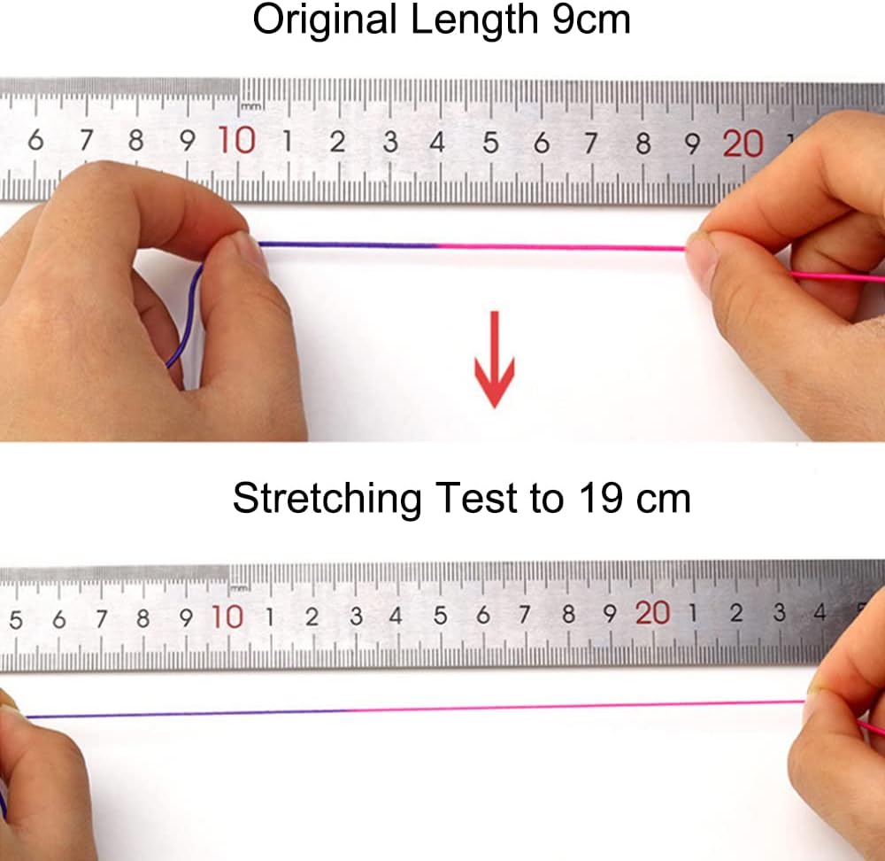 LUSTEMBER 1mm Stretchy Bracelet String, Sturdy Rainbow Elastic String Elastic
