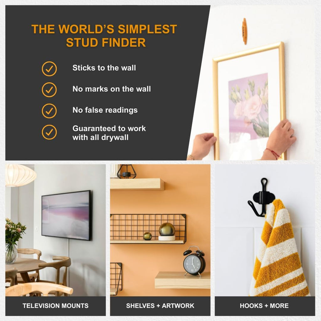 The Original StudBuddyå¨ Magnetic Stud Finder - Made in the USA - Easy to Use Stud Finder - No Batteries Required - Powerful Magnet Stud Finder - Stud Finder for Drywall and Wood