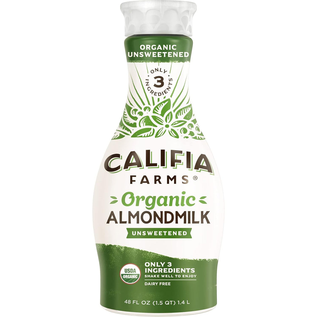Califia Farms - Organic Unsweetened Almond Milk, 48 Oz, Dairy Free, Keto