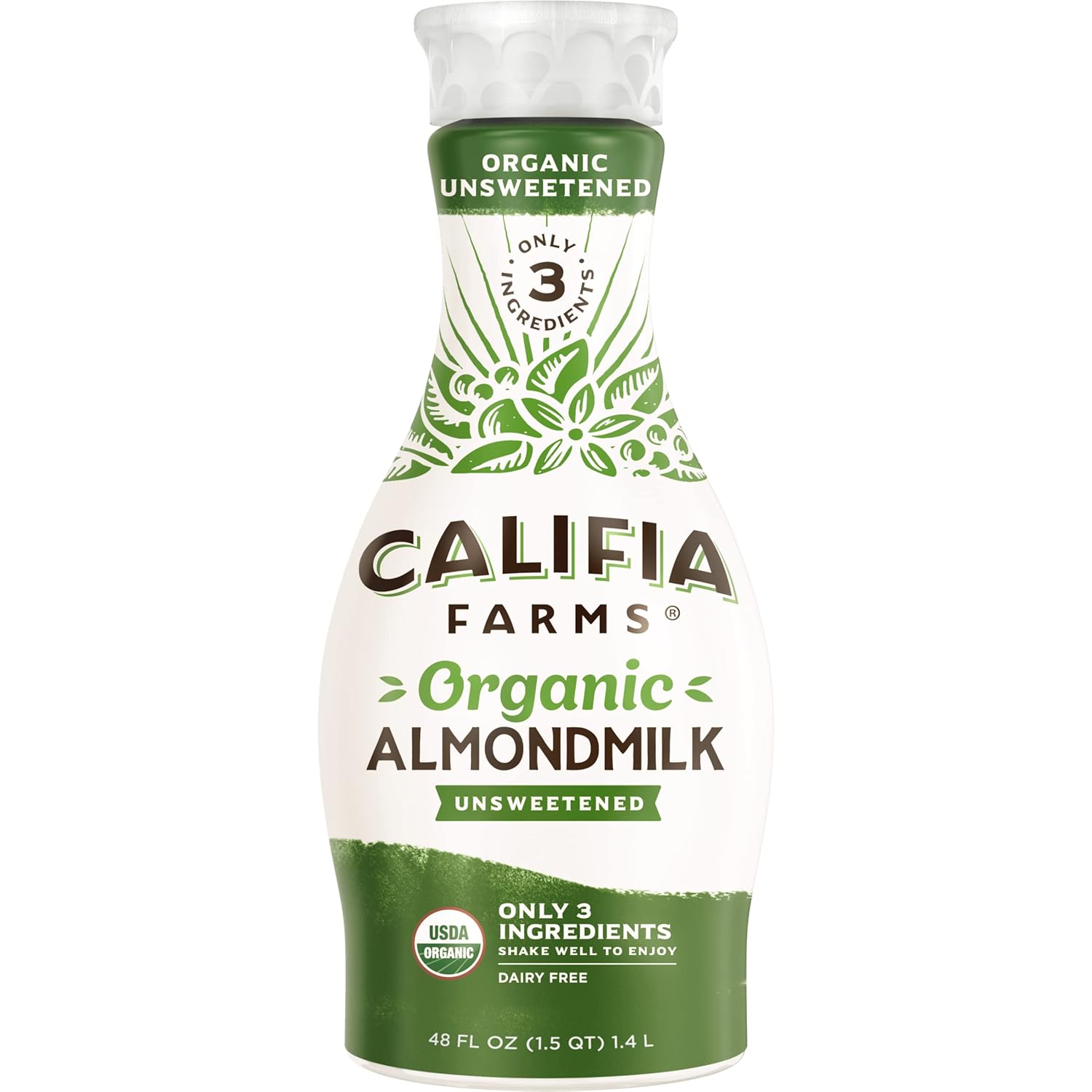 Califia Farms - Organic Unsweetened Almond Milk, 48 Oz, Dairy Free, Keto
