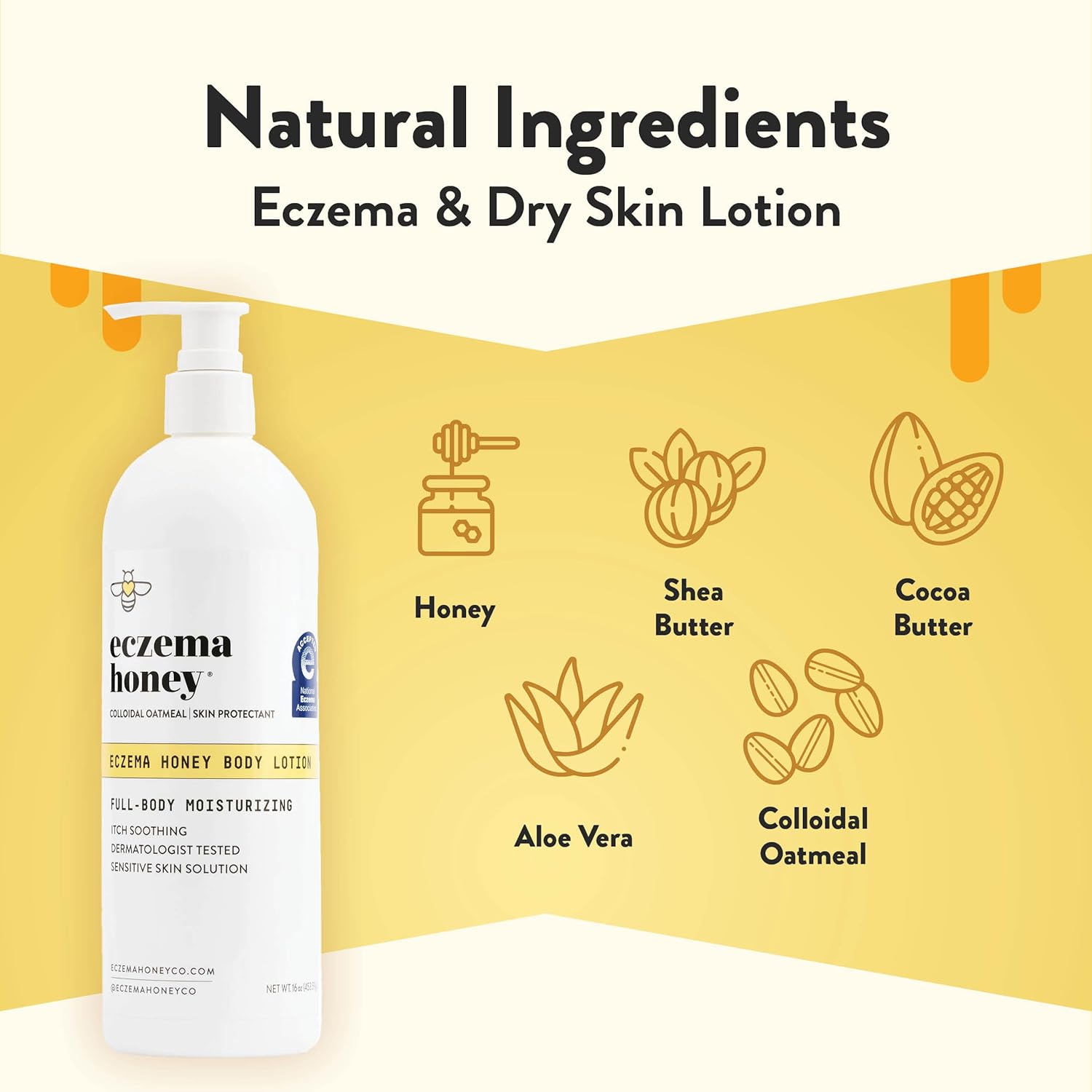 ECZEMA HONEY Oatmeal Body Lotion - Hand & Body Cream for Eczema Relief