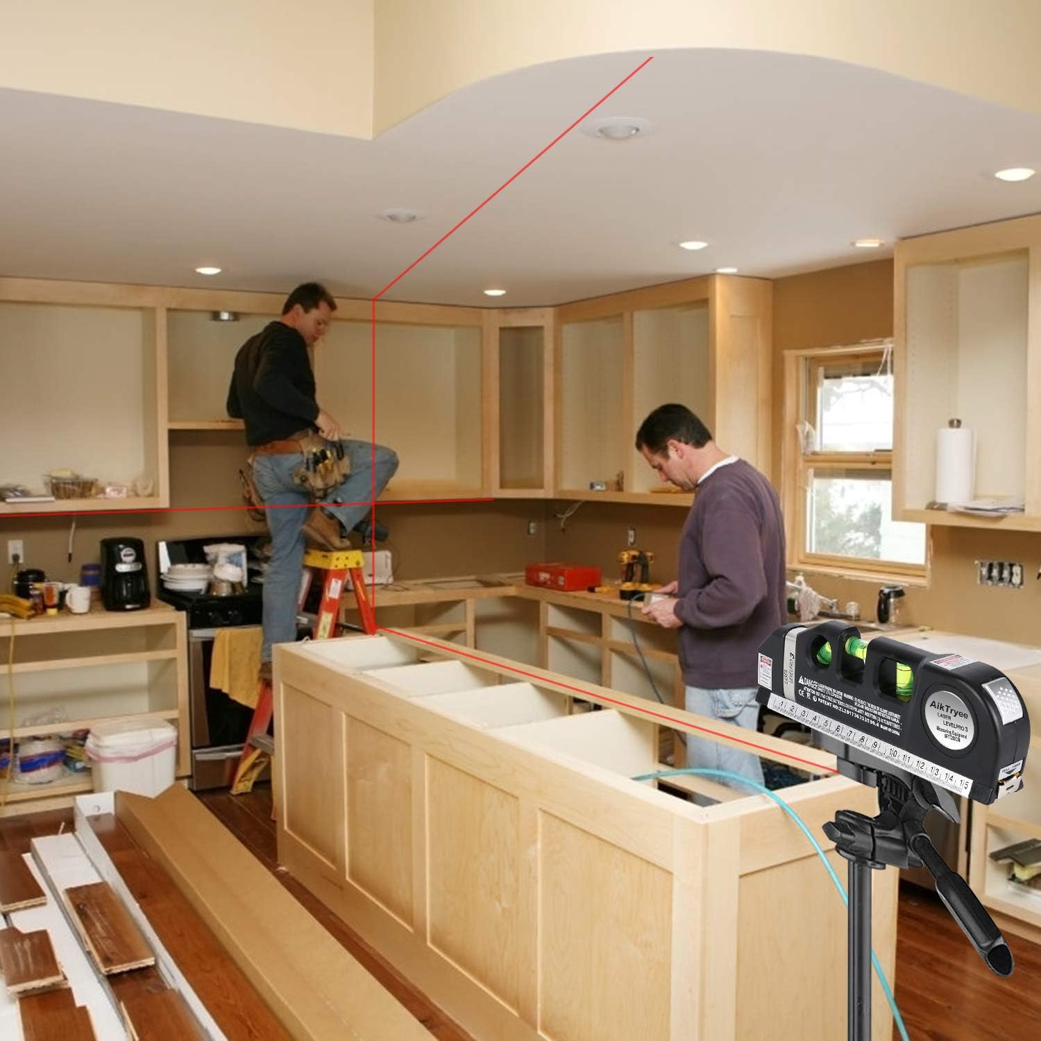 Laser Level Line Tool, Multipurpose Laser Level Kit Standard Cross Line Laser