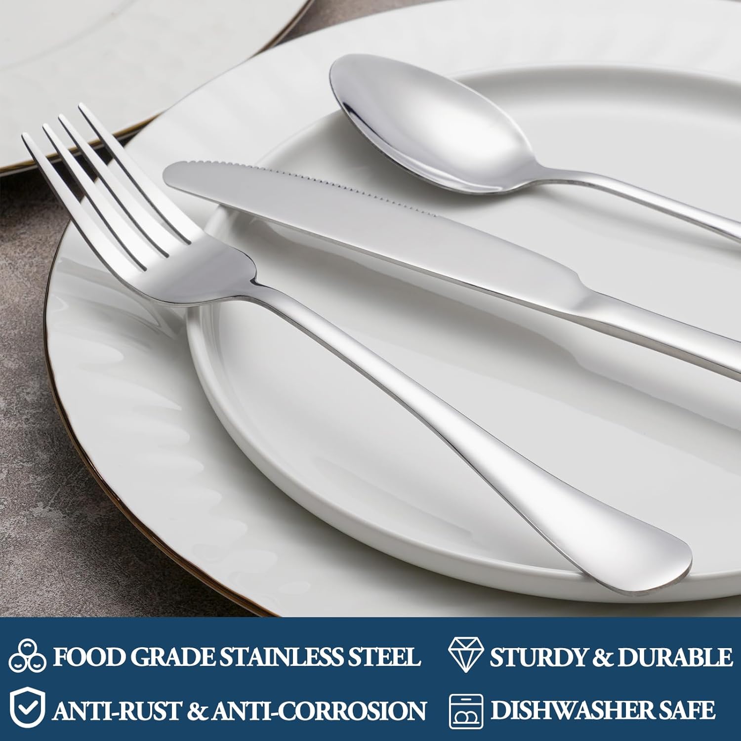 Dinner Forks,Set of 16 Top Food Grade Stainless Steel Silverware Forks,Table