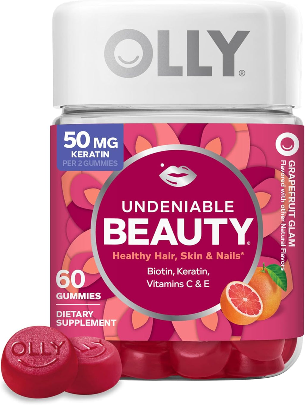 OLLY Undeniable Beauty Gummy, For Hair, Skin, Nails, Biotin, Vitamin C