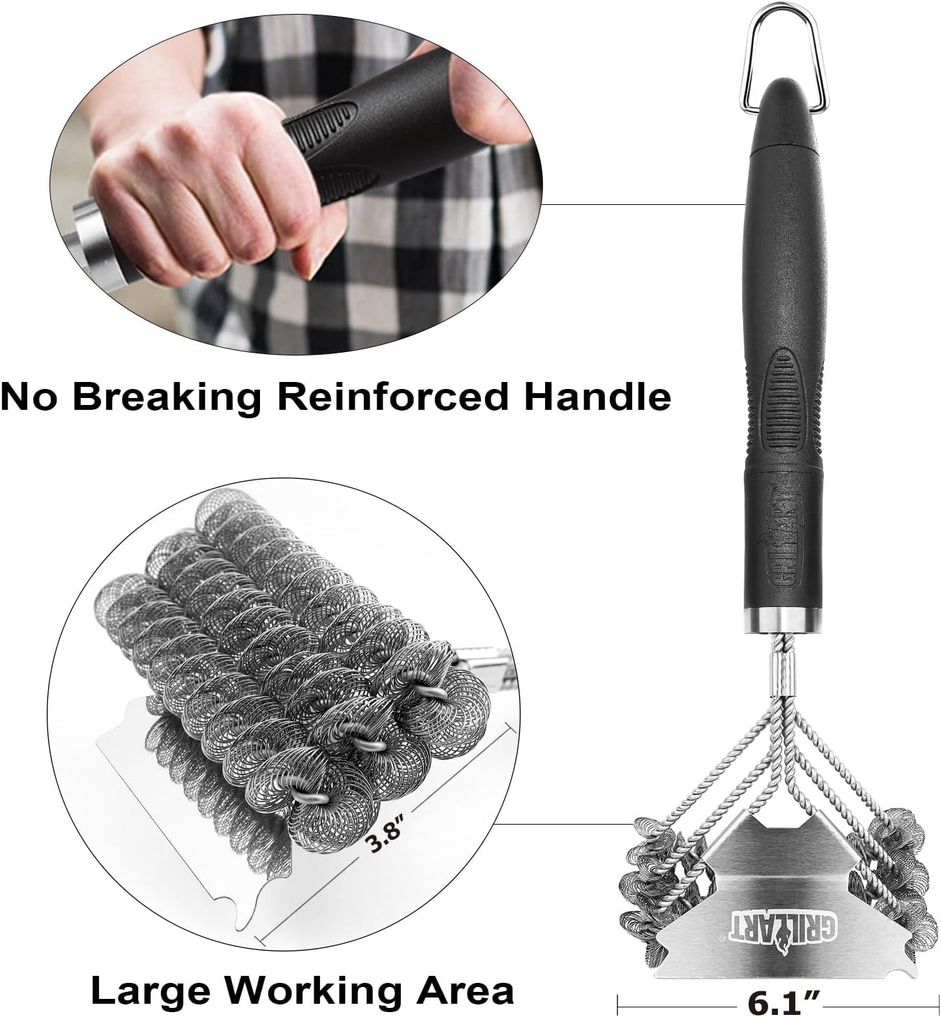 Grill Brush and Scraper Bristle Free ‰ÛÒ Safe BBQ Brush for Grill ‰ÛÒ 18''