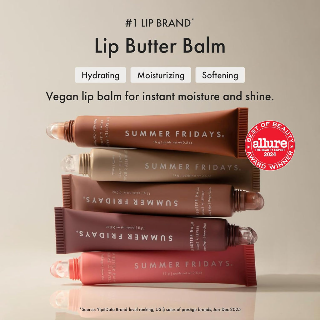 Summer Fridays Tinted Lip Butter Balm - Conditioning Vegan Lip Balm for