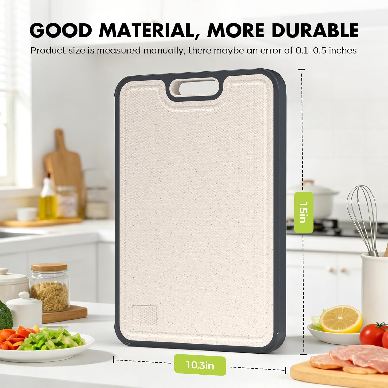 Sumzzz Titanium Cutting Board for Kitchen, Non Toxic 2-in-1 Cutting Board Double Sided Food Grade Pure Titanium, Knife Friendly Easy to Clean Large Size 15‰۝ÌÑ10.3‰۝