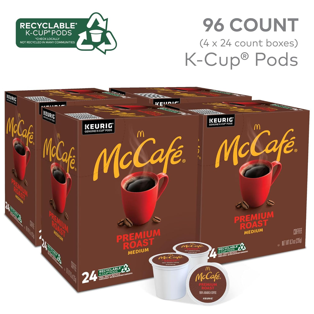 McCafe Premium Roast Coffee, Keurig Single Serve K-Cup Pods, Medium Roast, 96