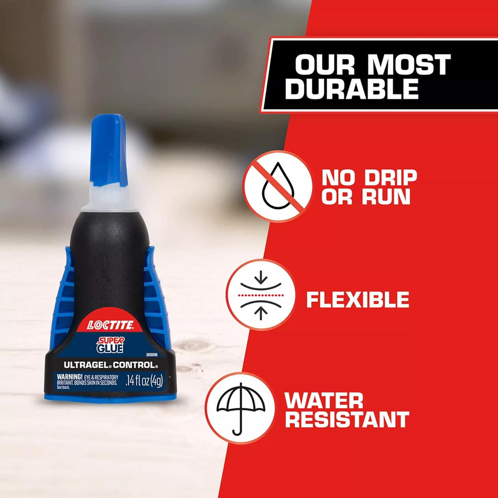 Loctite Super Glue Ultra Gel Control, Clear, 0.14 fl oz Bottle, 1 Pack
