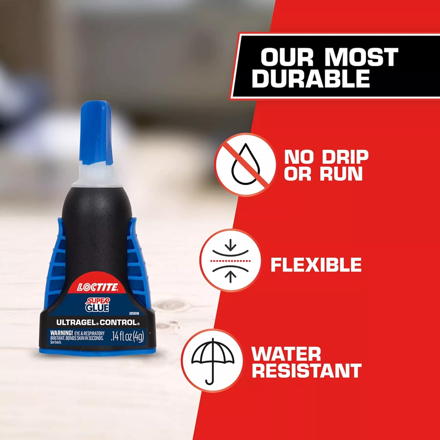 Loctite Super Glue Ultra Gel Control, Clear, 0.14 fl oz Bottle, 1 Pack