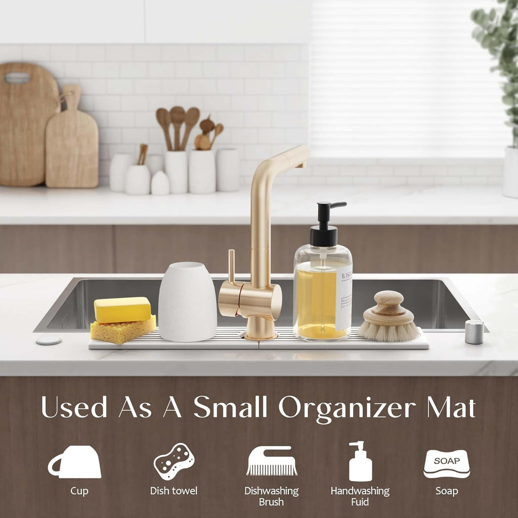 Eormoe Faucet Mat for Kitchen Sink ‰ÛÒ Diatomite Stone Drying Mat & Sink