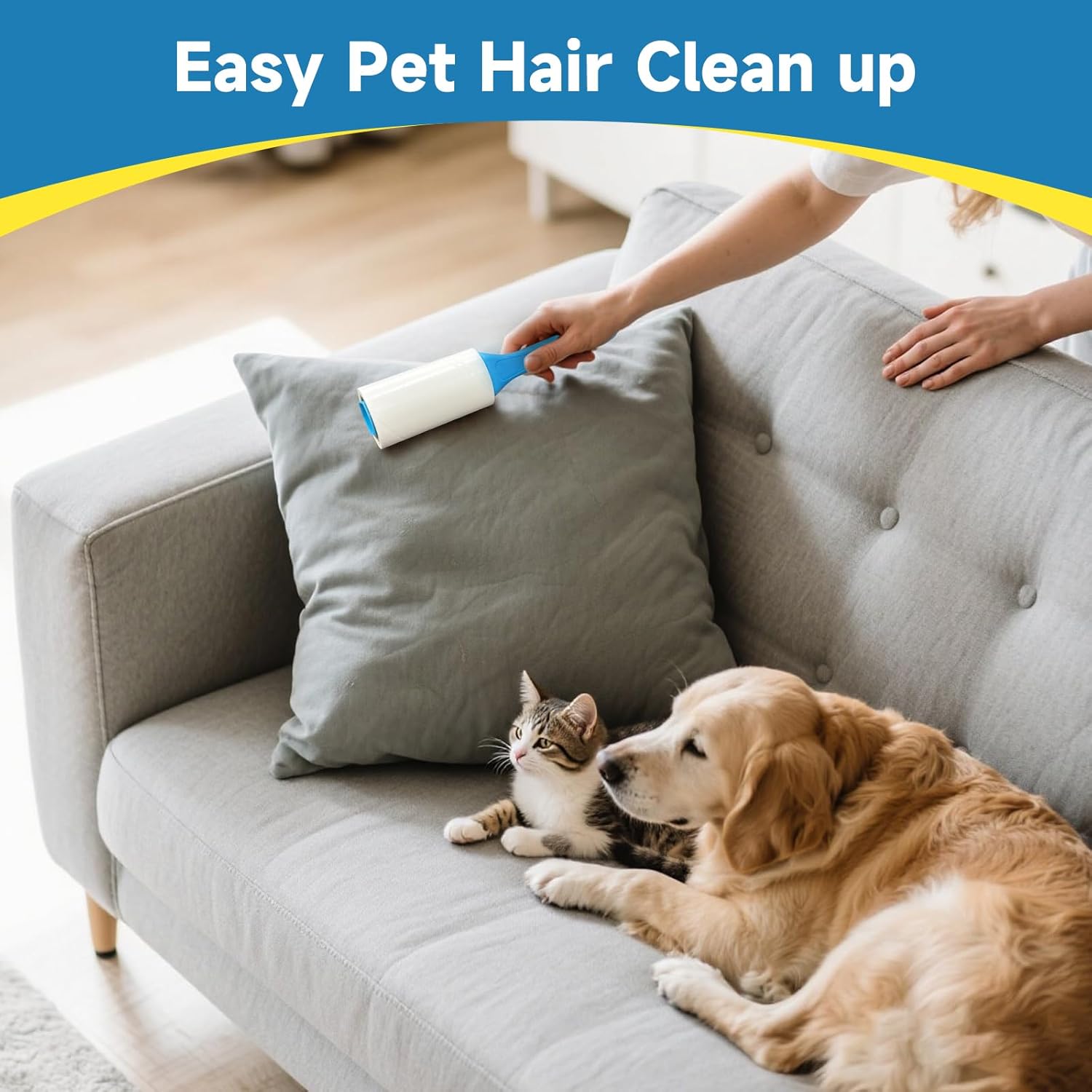Swihauk 600 Sheets Extra Sticky Lint Rollers for Pet Hair, Easy Spiral Tear