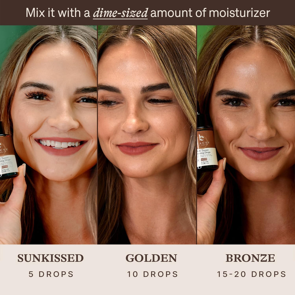 Self Tanning Drops - USA Made with Natural & Organic Ingredients, Medium Face