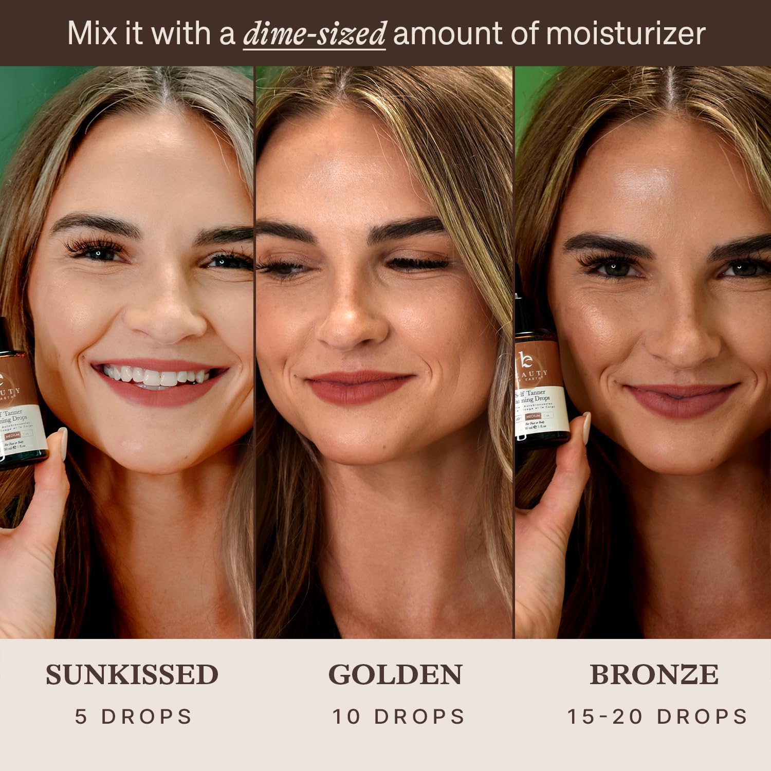 Self Tanning Drops - USA Made with Natural & Organic Ingredients, Medium Face