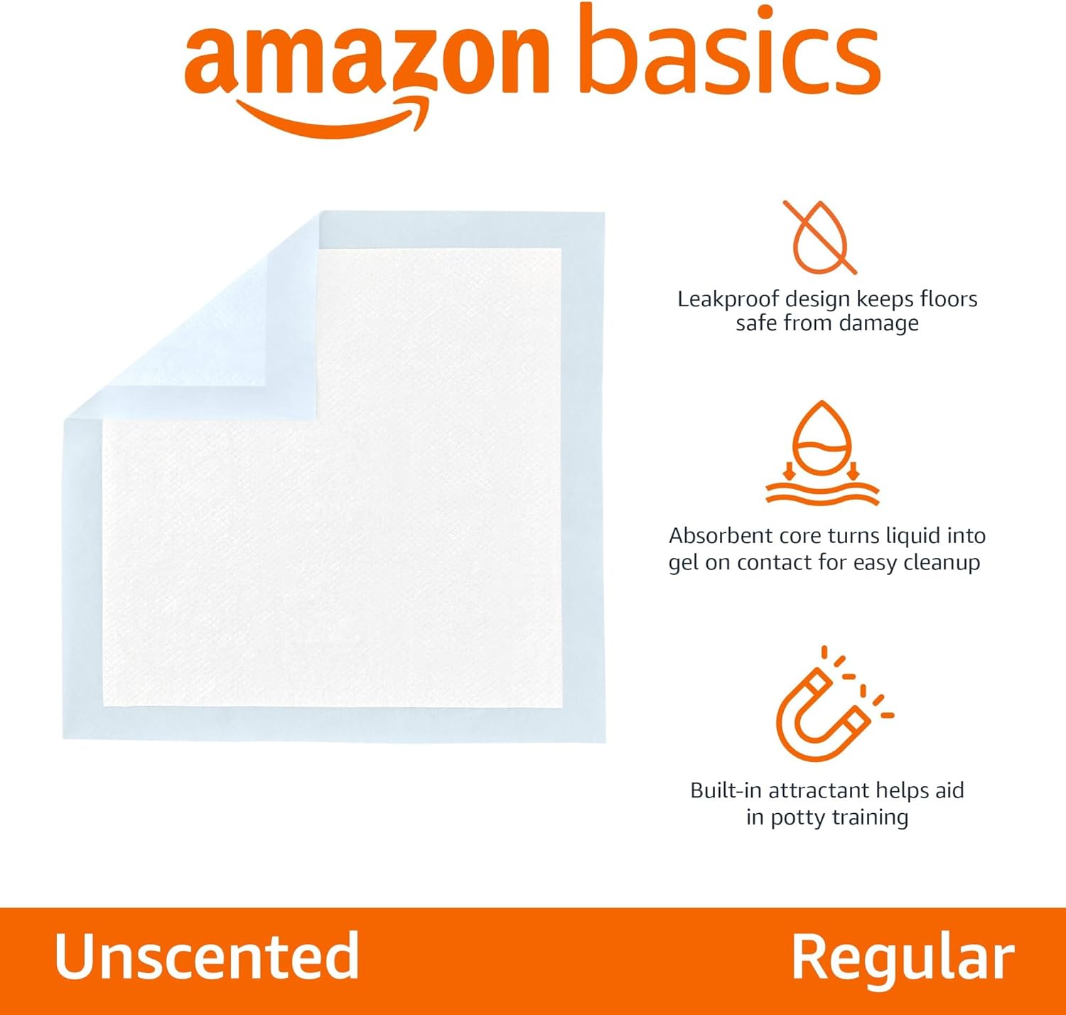 Amazon Basics Leak-Proof Dog and Puppy Potty Training Pee Pads with Quick-Dry