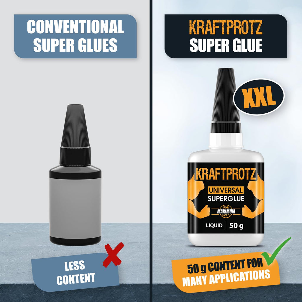 Super Glue XXL Value Size (1.76oz) All Purpose Liquid Adhesive for Plastic ‰ÛÒ Bonds Wood, Metal, Rubber, Ceramic & Leather ‰ÛÒ Industrial Strength Bonding