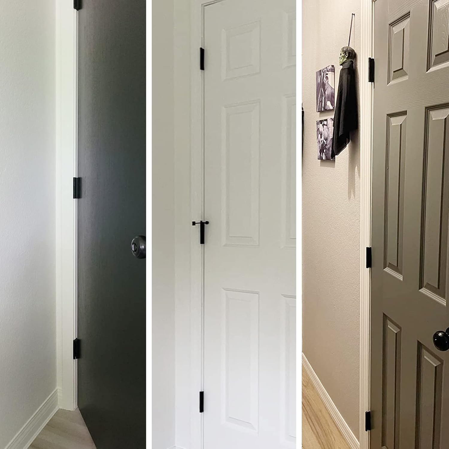 30 Pack Rounded Matte Black Door Hinges 3.5 Inch 5/8" Radius Interior 3 1/2" Flat Iron Bifold Residential Standard Bedroom Indoor for Doors 3 å?"Hardware Control H