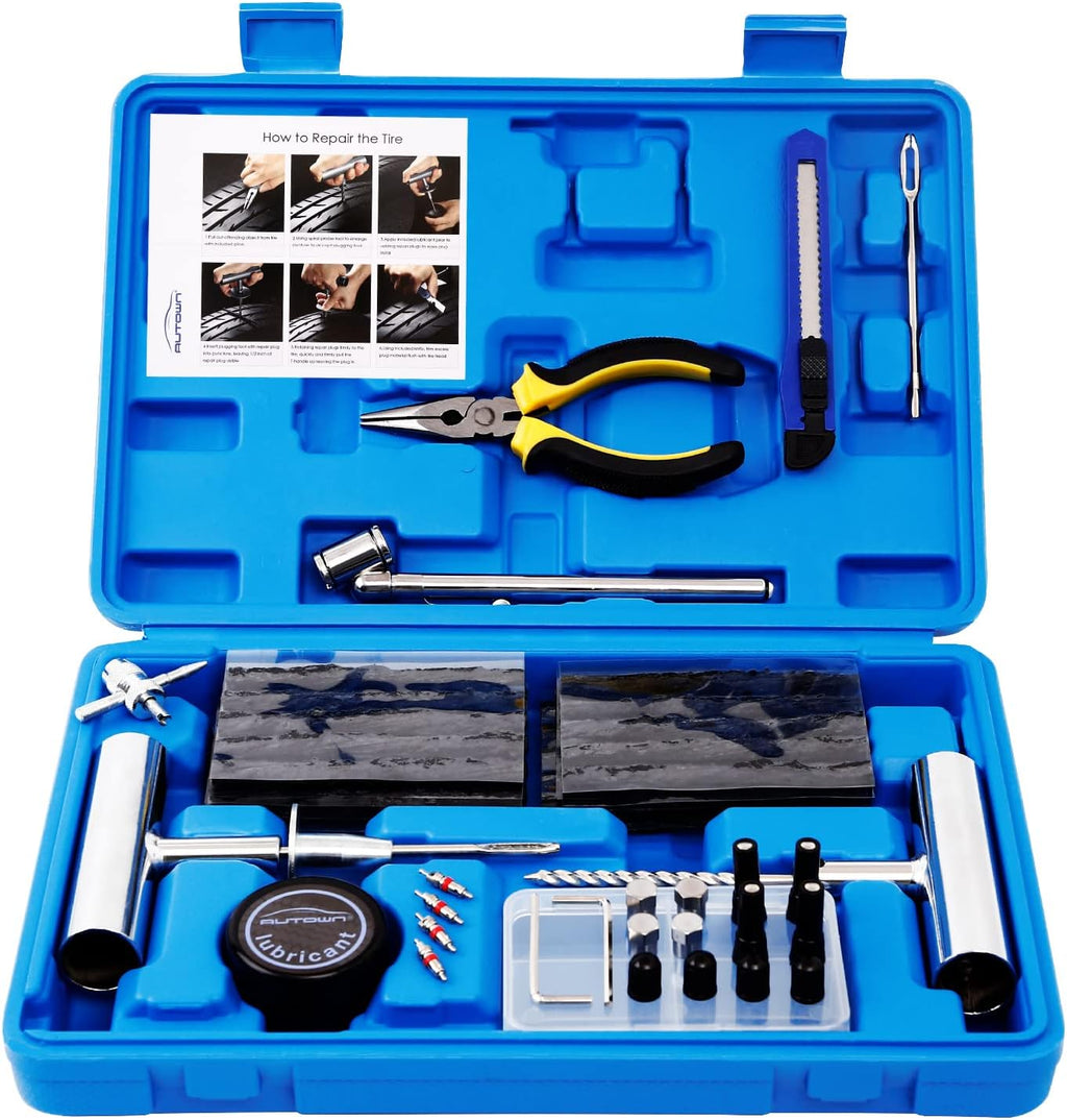 AUTOWN Tire Repair Kit - 68pcs Heavy Duty Tire Plug Kit, Universal Tire