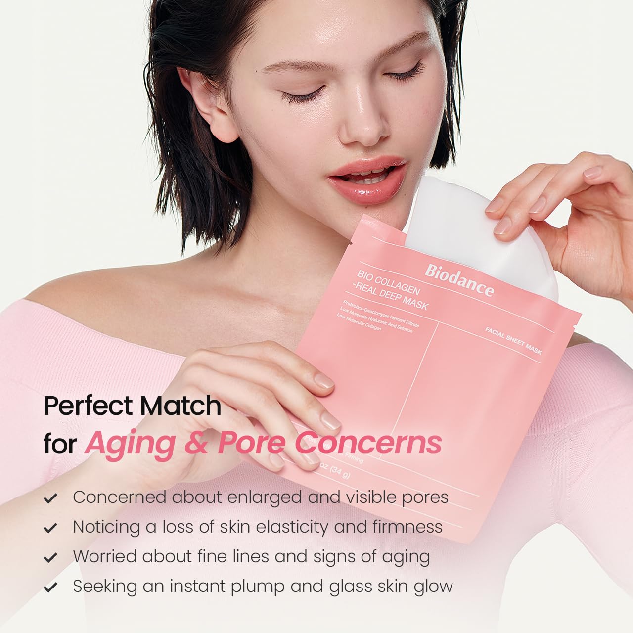 BIODANCE Bio-Collagen Real Deep Mask, Hydrating Overnight Hydrogel Face Mask