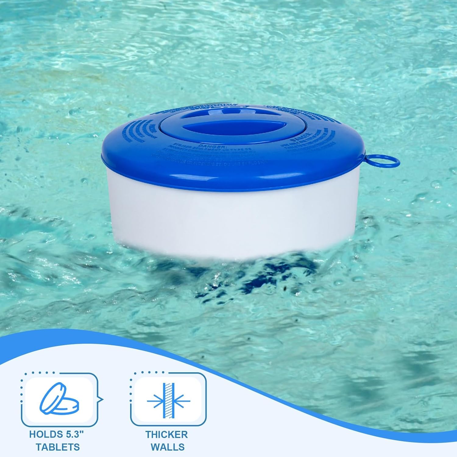 Pool Chlorine Floater for Pools Fits 3" Tablets,7" Diameter Chlorine Tablet Floater with Adjustable Flow Vents Balanced Chemical Dispenser for hot tub/Spa•?öCollapsible•?ä