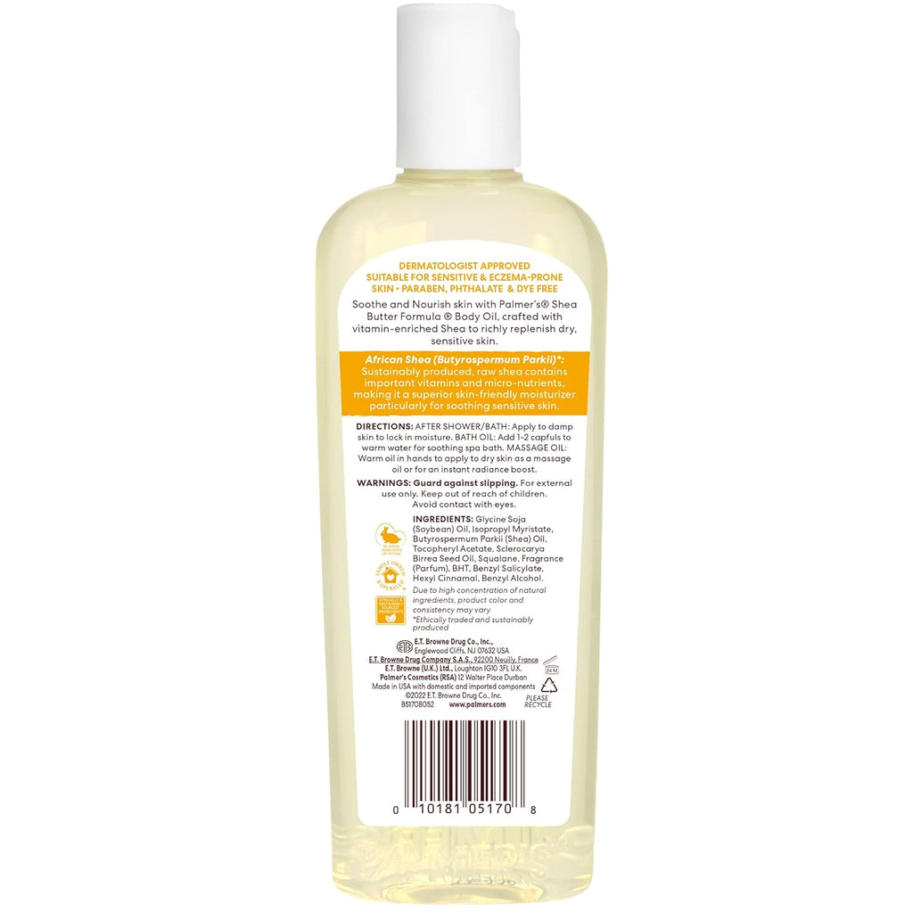 Palmer's Shea Formula Raw Shea Body Oil with Vitamin E, Deep Body Moisturizer